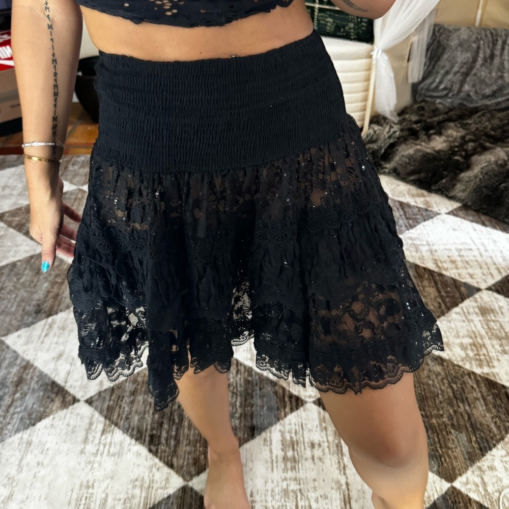 Antica Sartoria lace midi skirt